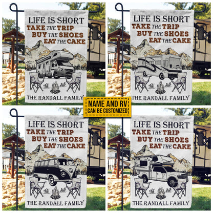 Personalized Camping Life Is Short Custom RV Customized Flag