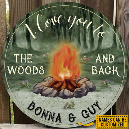 Personalized Camping Love To The Woods Customized Wood Circle Sign