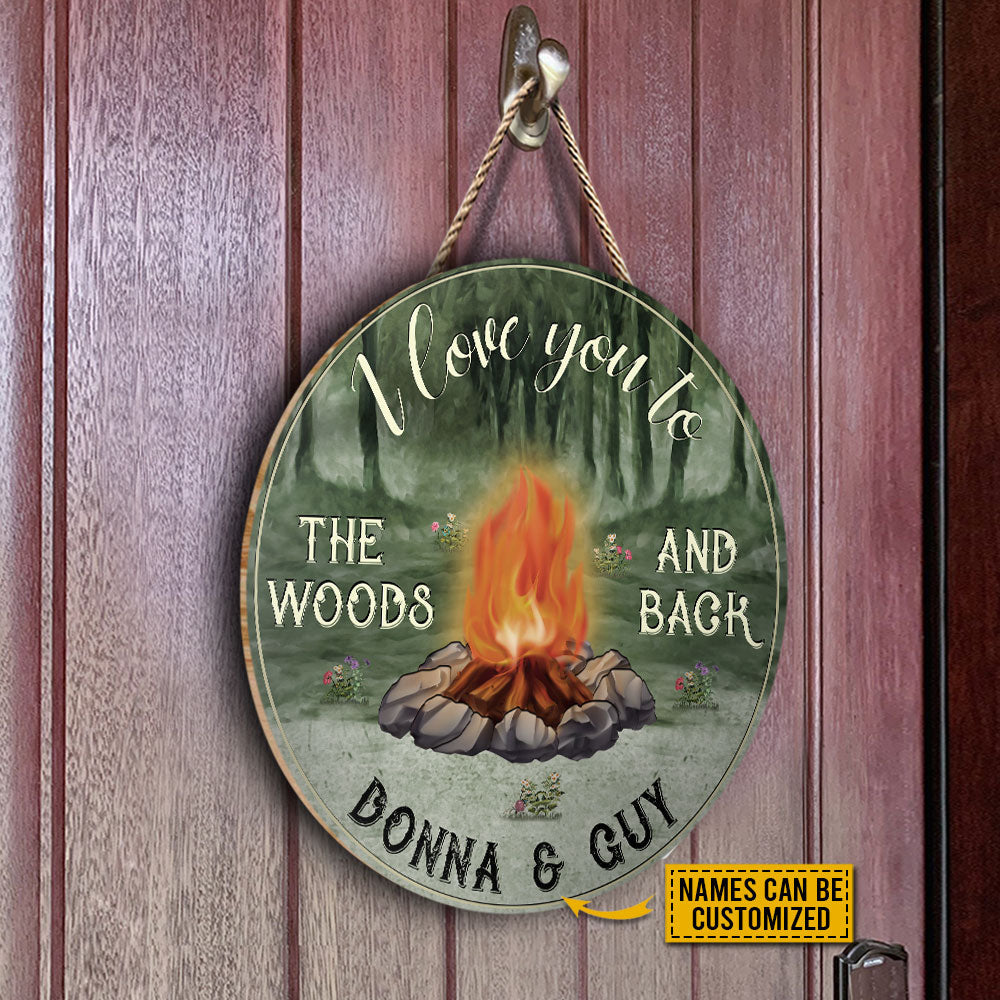 Personalized Camping Love To The Woods Customized Wood Circle Sign