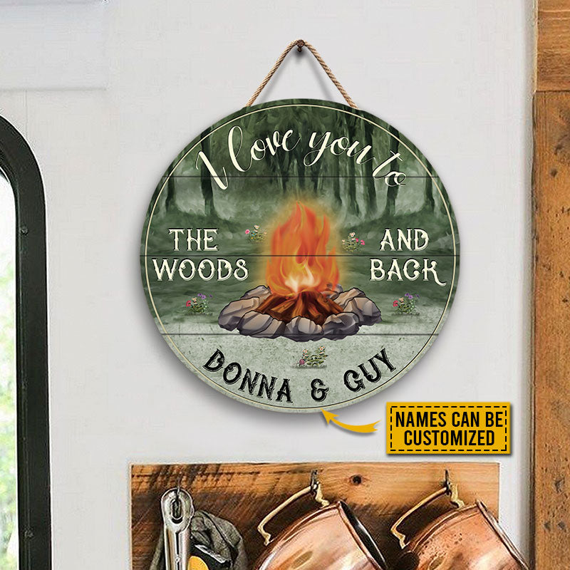 Personalized Camping Love To The Woods Customized Wood Circle Sign