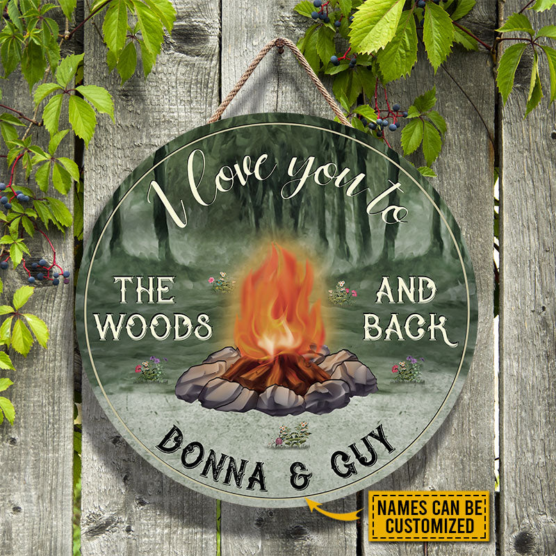 Personalized Camping Love To The Woods Customized Wood Circle Sign