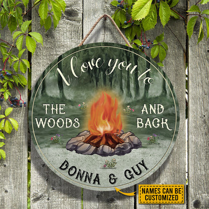 Personalized Camping Love To The Woods Customized Wood Circle Sign