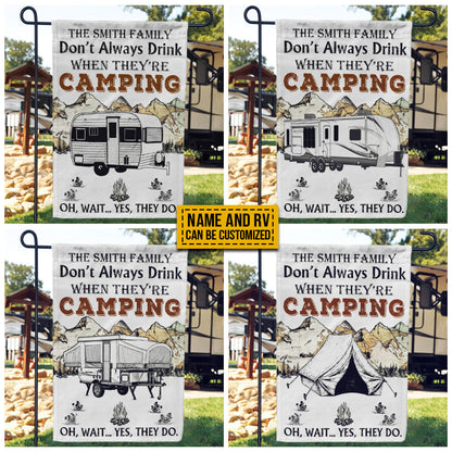 Personalized Camping Map Always Drink Customized Flag
