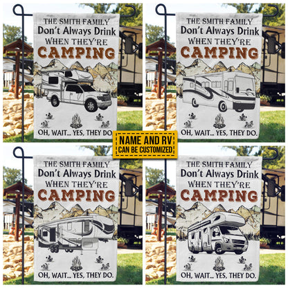 Personalized Camping Map Always Drink Customized Flag