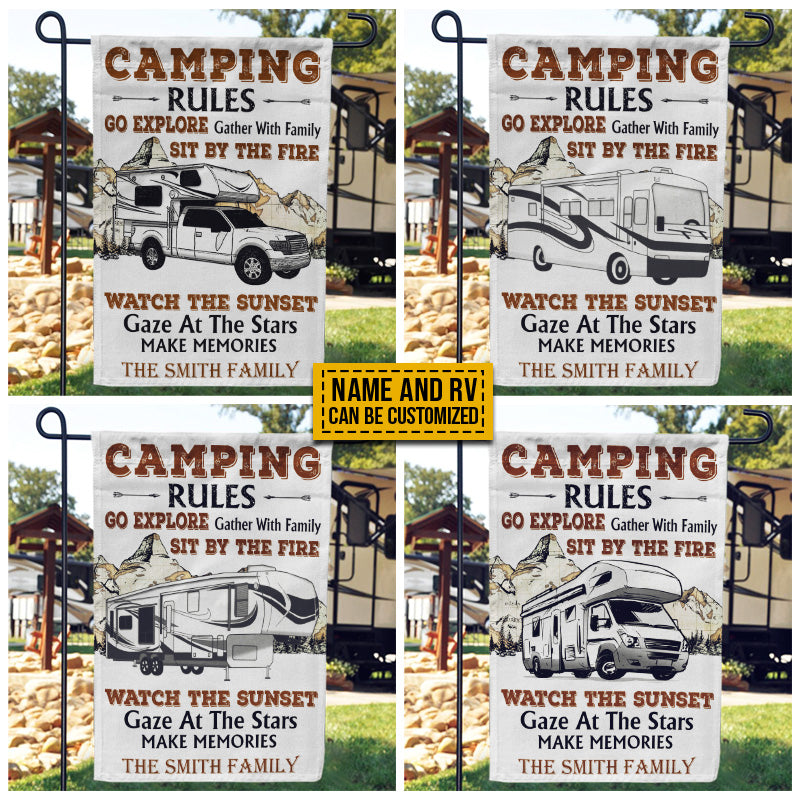 Personalized Camping Map Camping Rule Customized Flag