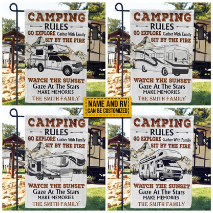 Personalized Camping Map Camping Rule Customized Flag