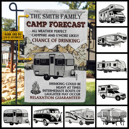 Personalized Camping Map Chance Of Drinking Customized Flag