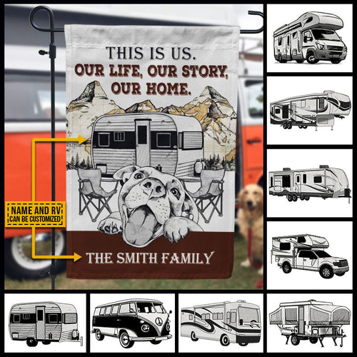 Personalized Camping Map Dog Our Home Customized Flag