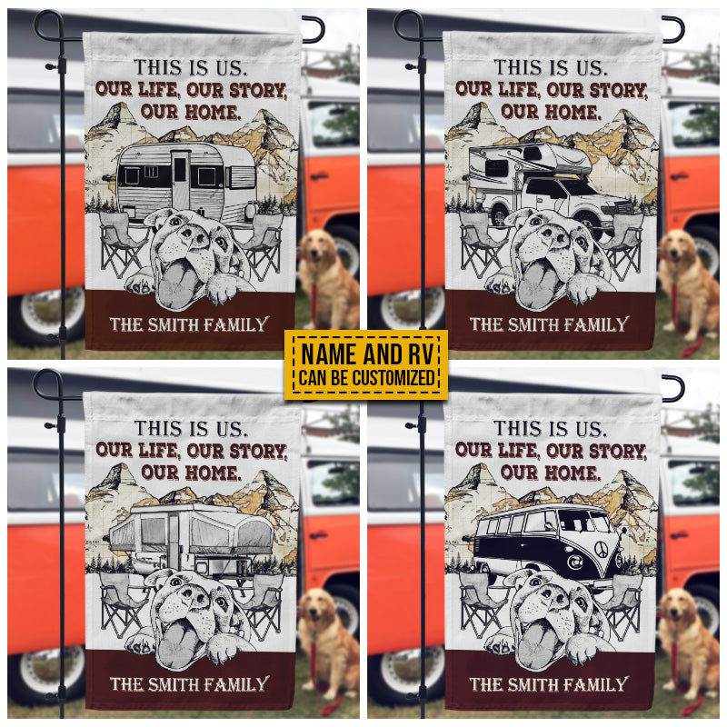 Personalized Camping Map Dog Our Home Customized Flag