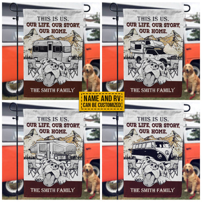 Personalized Camping Map Dog Our Home Customized Flag