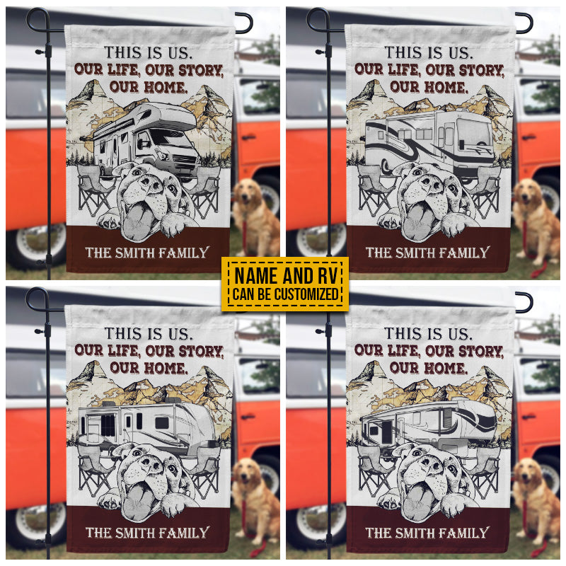 Personalized Camping Map Dog Our Home Customized Flag