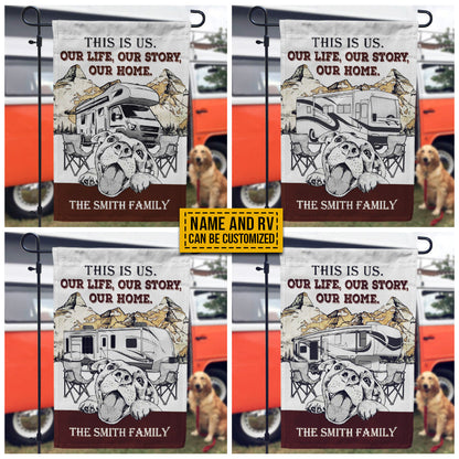 Personalized Camping Map Dog Our Home Customized Flag