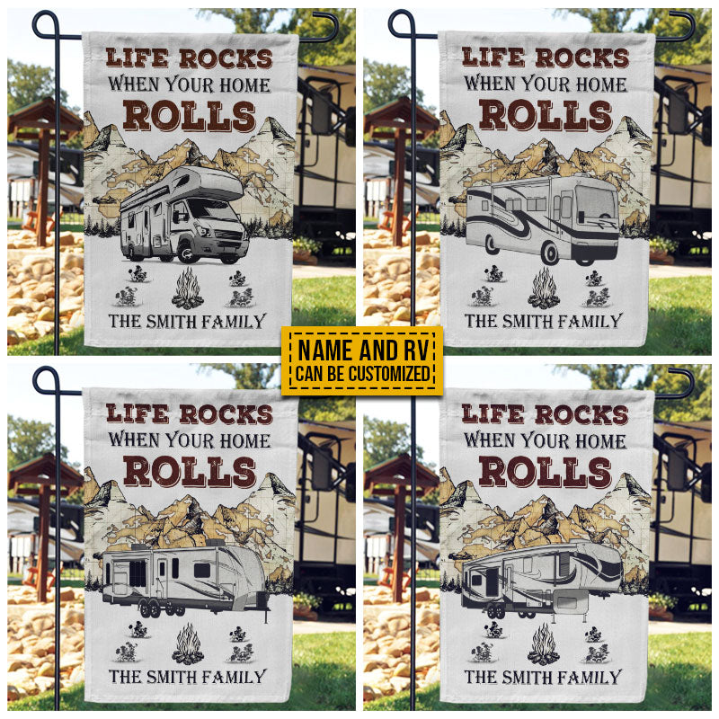 Personalized Camping Map Life Rocks Customized Flag