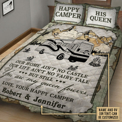 Personalized Camping Map My Queen Customized Quilt Bedding