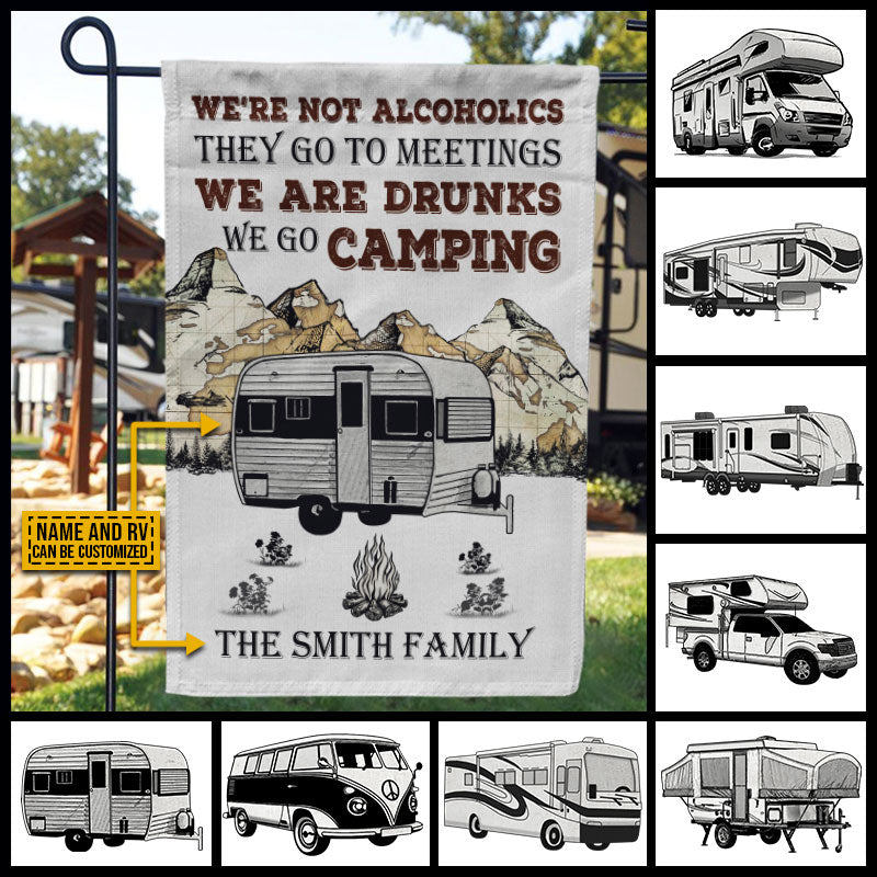 Personalized Camping Map Not Alcoholics Customized Flag