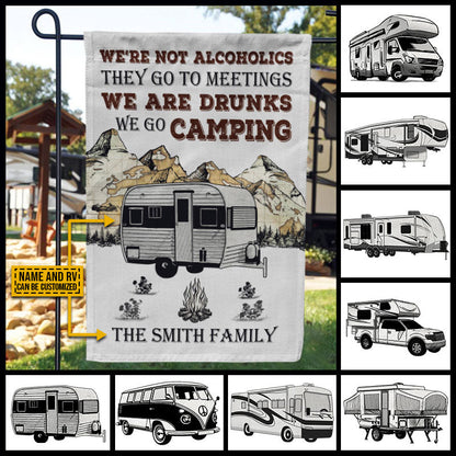 Personalized Camping Map Not Alcoholics Customized Flag