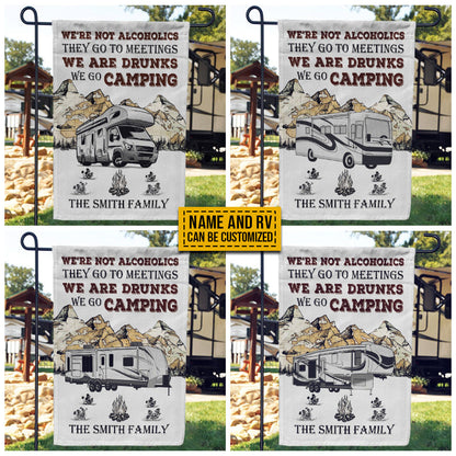 Personalized Camping Map Not Alcoholics Customized Flag
