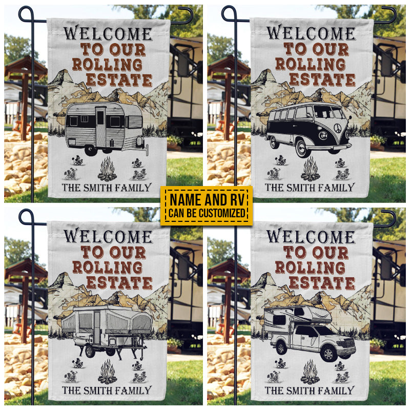 Personalized Camping Map Rolling Estate Customized Flag