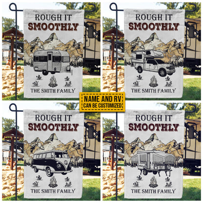 Personalized Camping Map Rough It Customized Flag