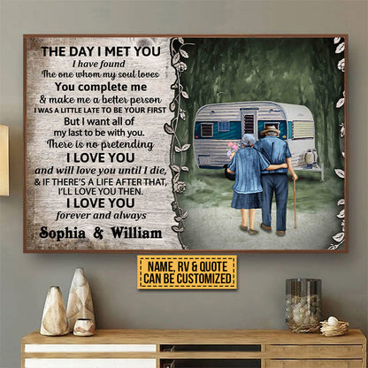 Personalized Camping RV Couple Custom Poster