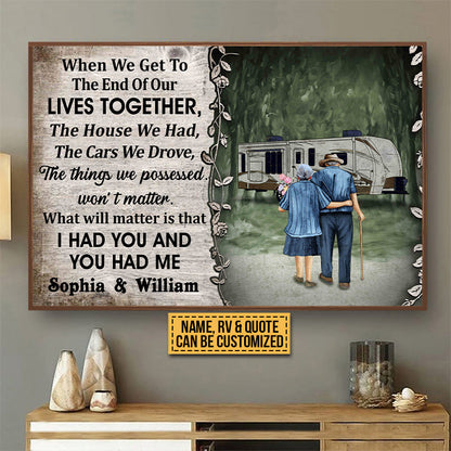 Personalized Camping RV Couple Custom Poster