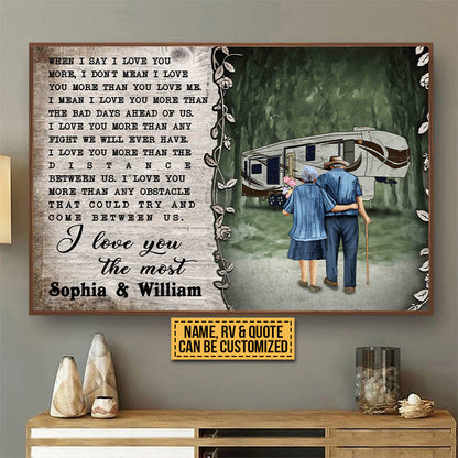 Personalized Camping RV Couple Custom Poster