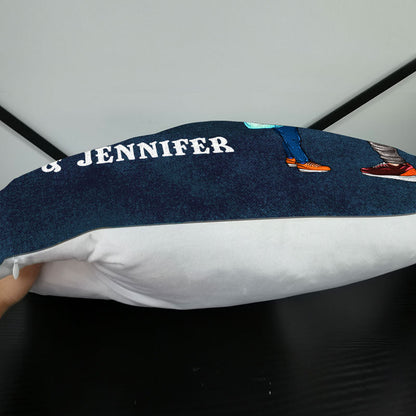 Personalized Camping Retro Dad And Daughter Custom Pillow