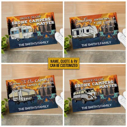Personalized Camping Retro Making Memories Custom RV Quotes Customized Doormat