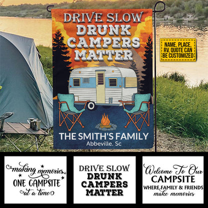 Personalized Camping Retro Making Memories Custom RV Quotes Customized Flag