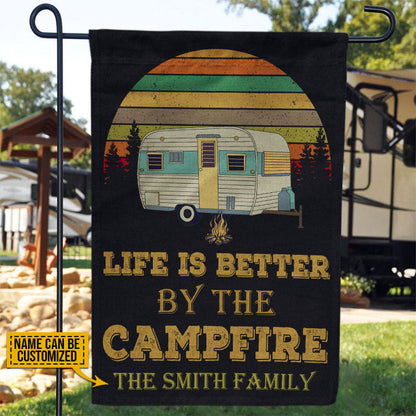 Personalized Camping Retro Sun Life Is Better Customized Flag