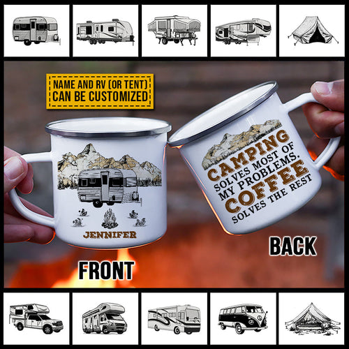 Personalized Camping Solves My Problems Customized Campfire Mug