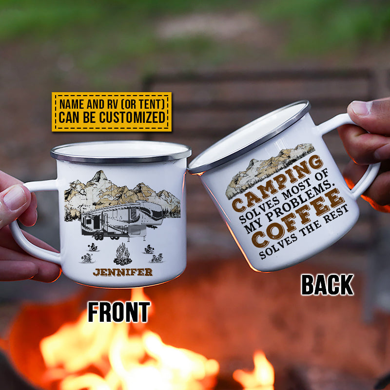 Personalized Camping Solves My Problems Customized Campfire Mug