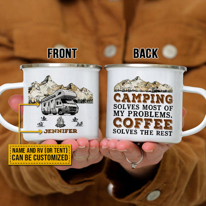 Personalized Camping Solves My Problems Customized Campfire Mug