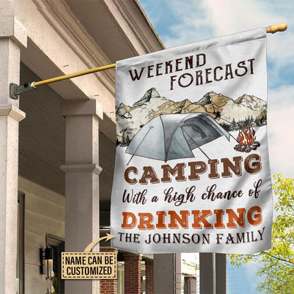 Personalized Camping Weekend Forecast Customized Flag