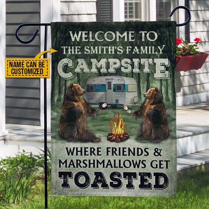 Personalized Camping Welcome To Campfire Customized Flag