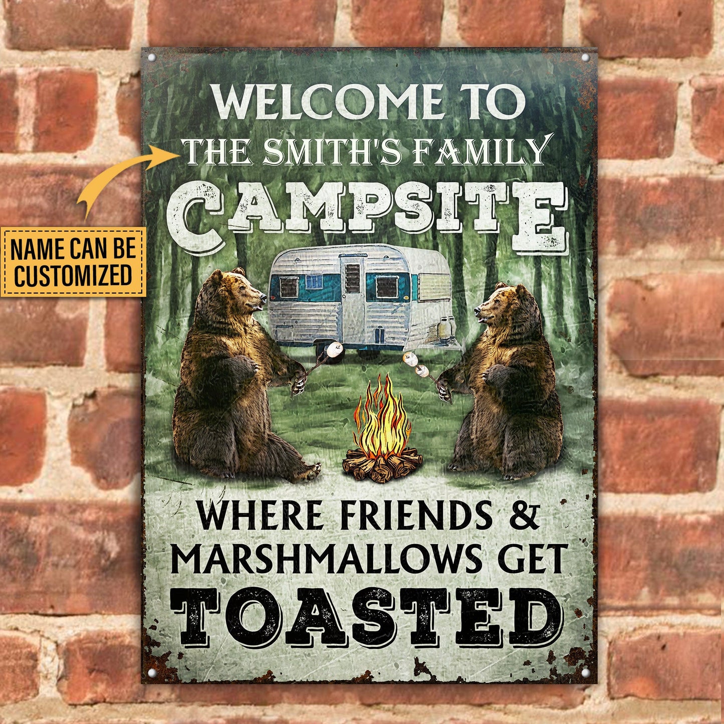 Personalized Camping Welcome To Campfire Customized Classic Metal Signs