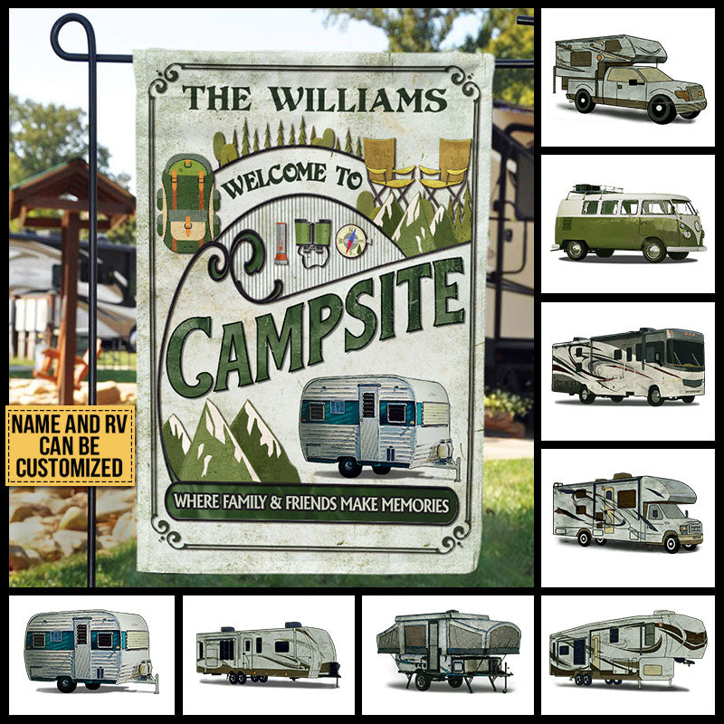 Personalized Camping Welcome To Campsite Custom Flag