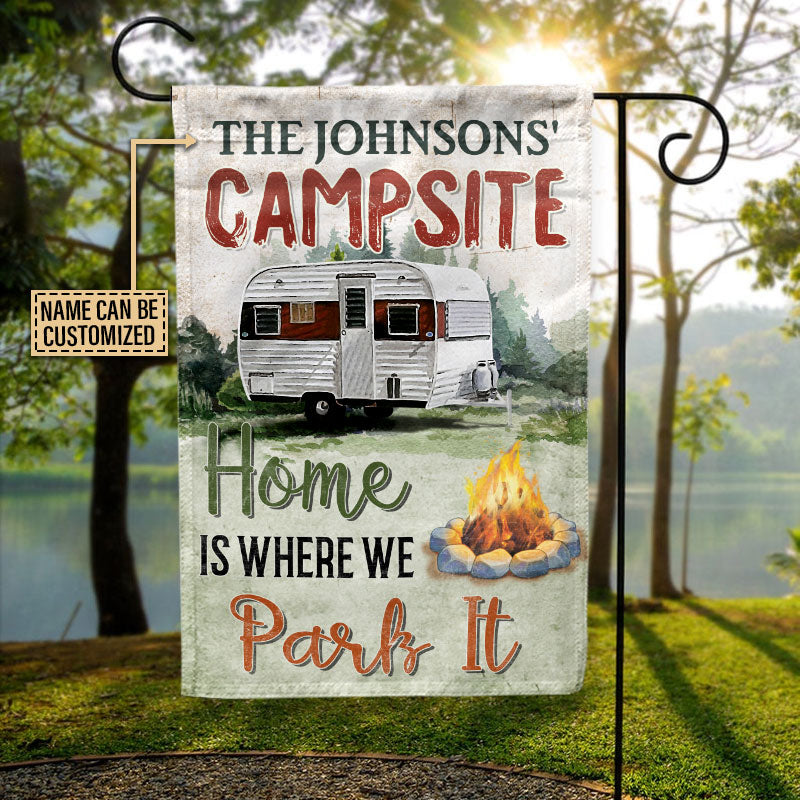 Personalized Camping Where We Park Customized Flag