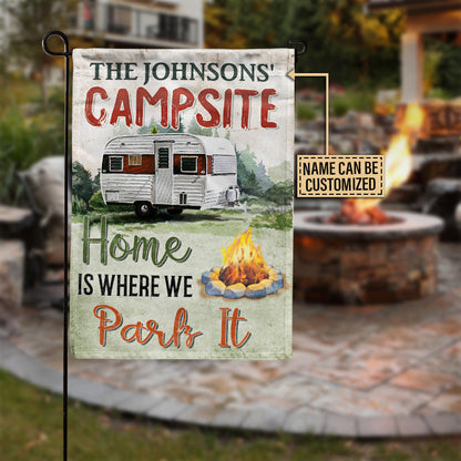 Personalized Camping Where We Park Customized Flag