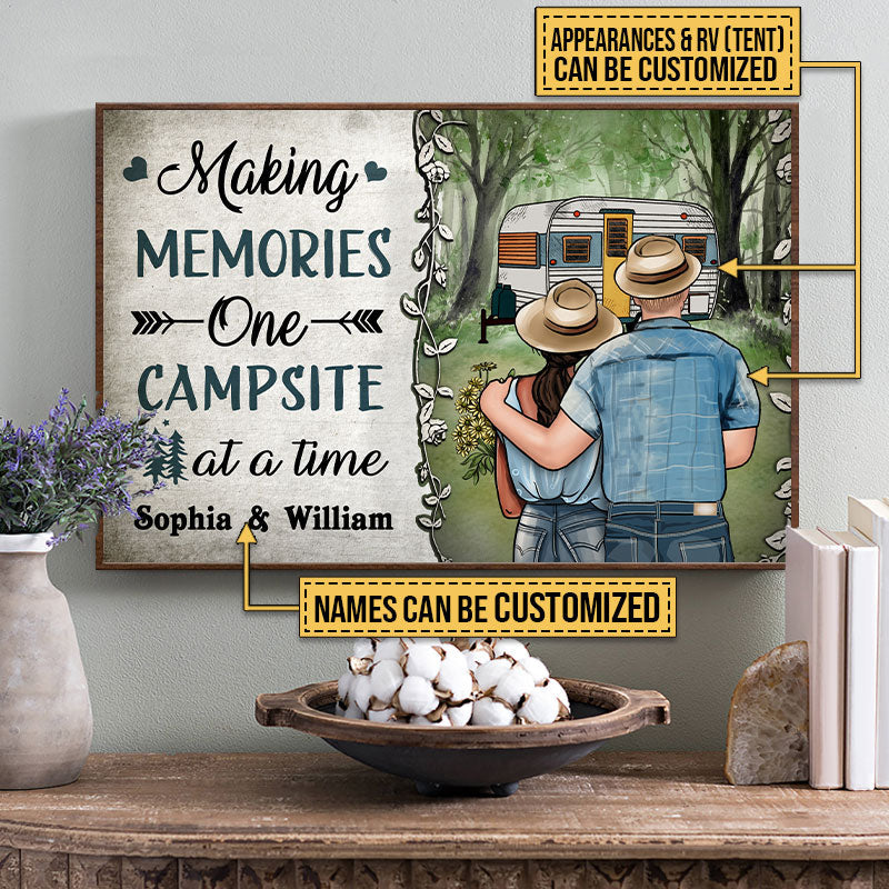 Personalized Camping Young Couple Making Memories Custom Poster
