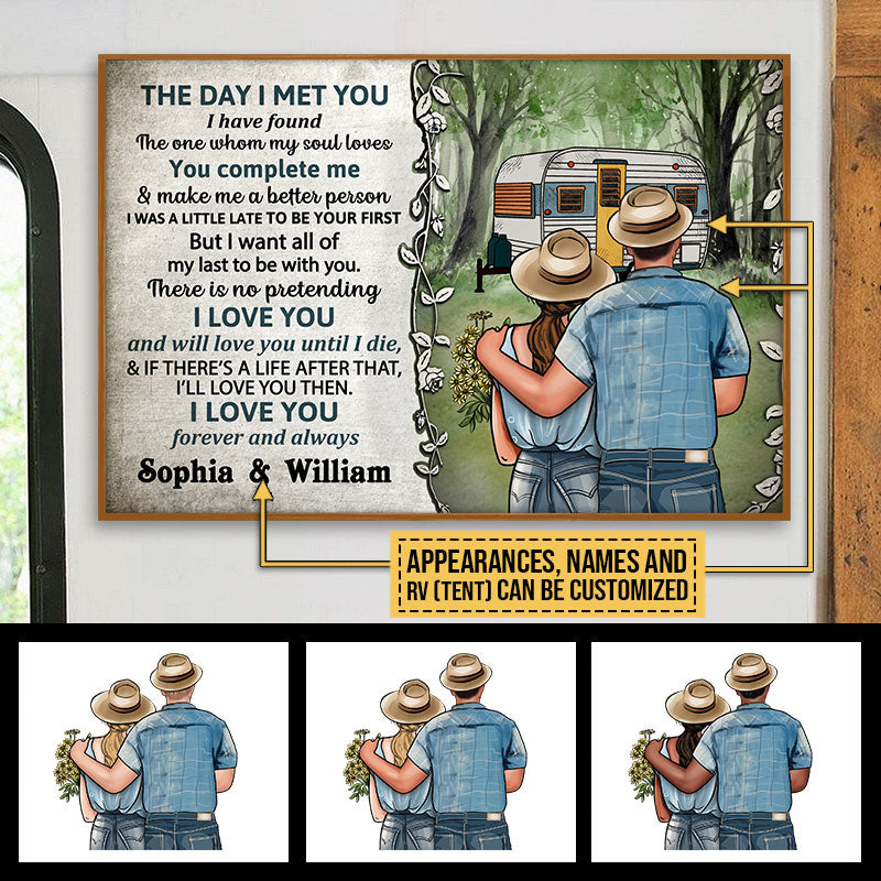 Personalized Camping Young Couple The Day Custom Poster