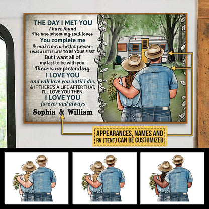 Personalized Camping Young Couple The Day Custom Poster
