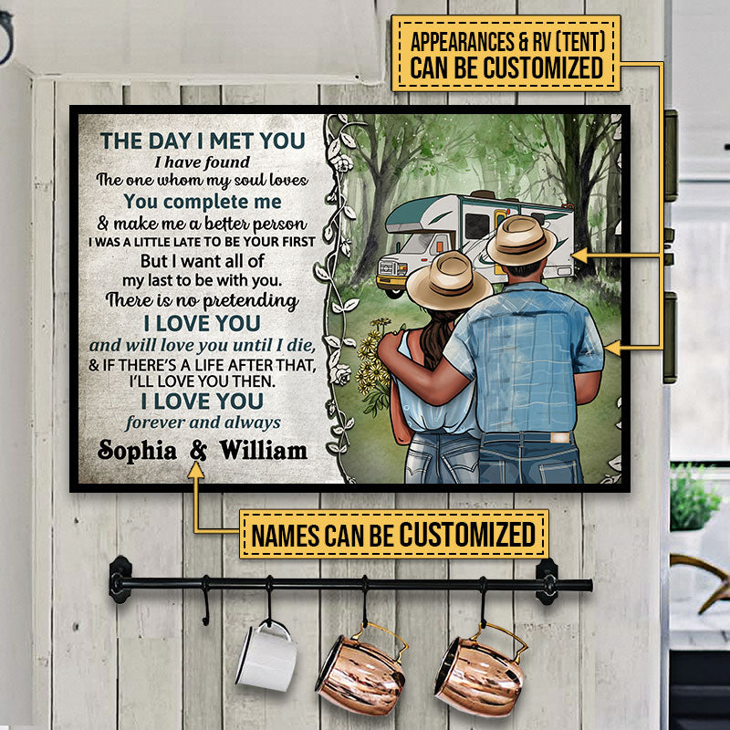 Personalized Camping Young Couple The Day Custom Poster