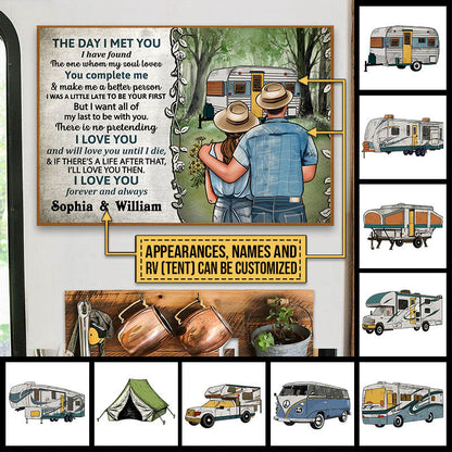 Personalized Camping Young Couple The Day Custom Poster