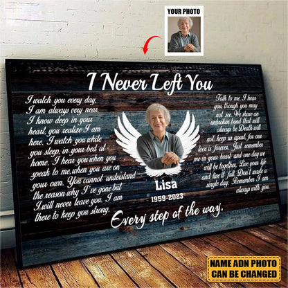 Personalized Canvas Prints, Custom Photo, Memorial Gifts - Angel Wings I Never Left You Poster The Next Custom Gift