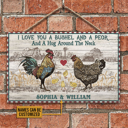 Personalized Chicken A Bushel And A Peck Custom Wood Rectangle Sign