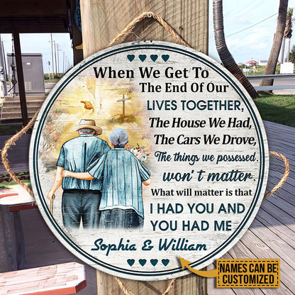 Personalized Christian Old Couple When We Get Custom Wood Circle Sign