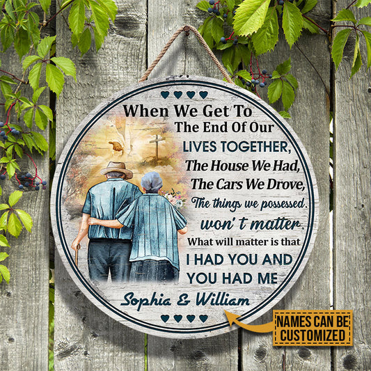 Personalized Christian Old Couple When We Get Custom Wood Circle Sign