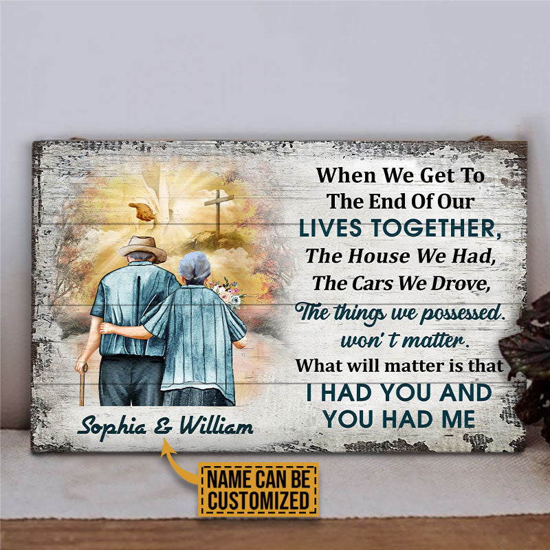 Personalized Christian Old Couple When We Get Custom Wood Rectangle Sign