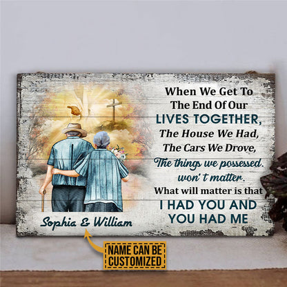 Personalized Christian Old Couple When We Get Custom Wood Rectangle Sign
